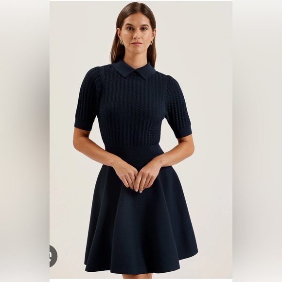 TED BAKER MIIAAA KNITTED DRESS IN BLACK - Picture 1 of 3